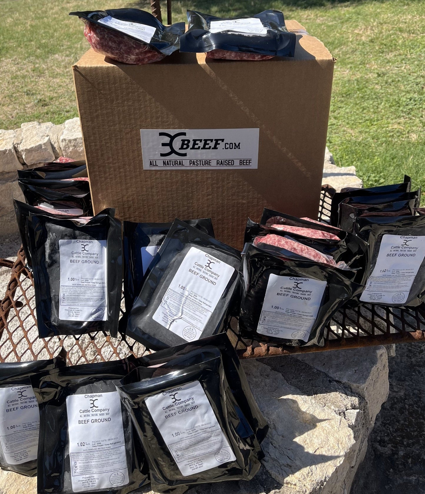 Chapman 3C Cattle Company Beef Subscription 25lbs. Ground Beef Box Subscription Premium Ground Beef Box Subscription