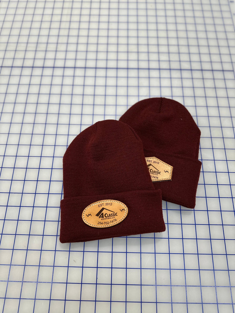 Chapman 3C Cattle Company Custom Leather Patch Beanies
